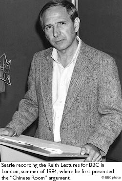 Searle recording the Reith Lectures for BBC in London, summer of 1984, where he first presented the Chinese Room argument.